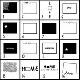 Wyoming Slate Coaster Set – Engraved Natural Stone (Set of 4)