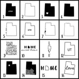 Utah Slate Coaster Set – Engraved Natural Stone (Set of 4)