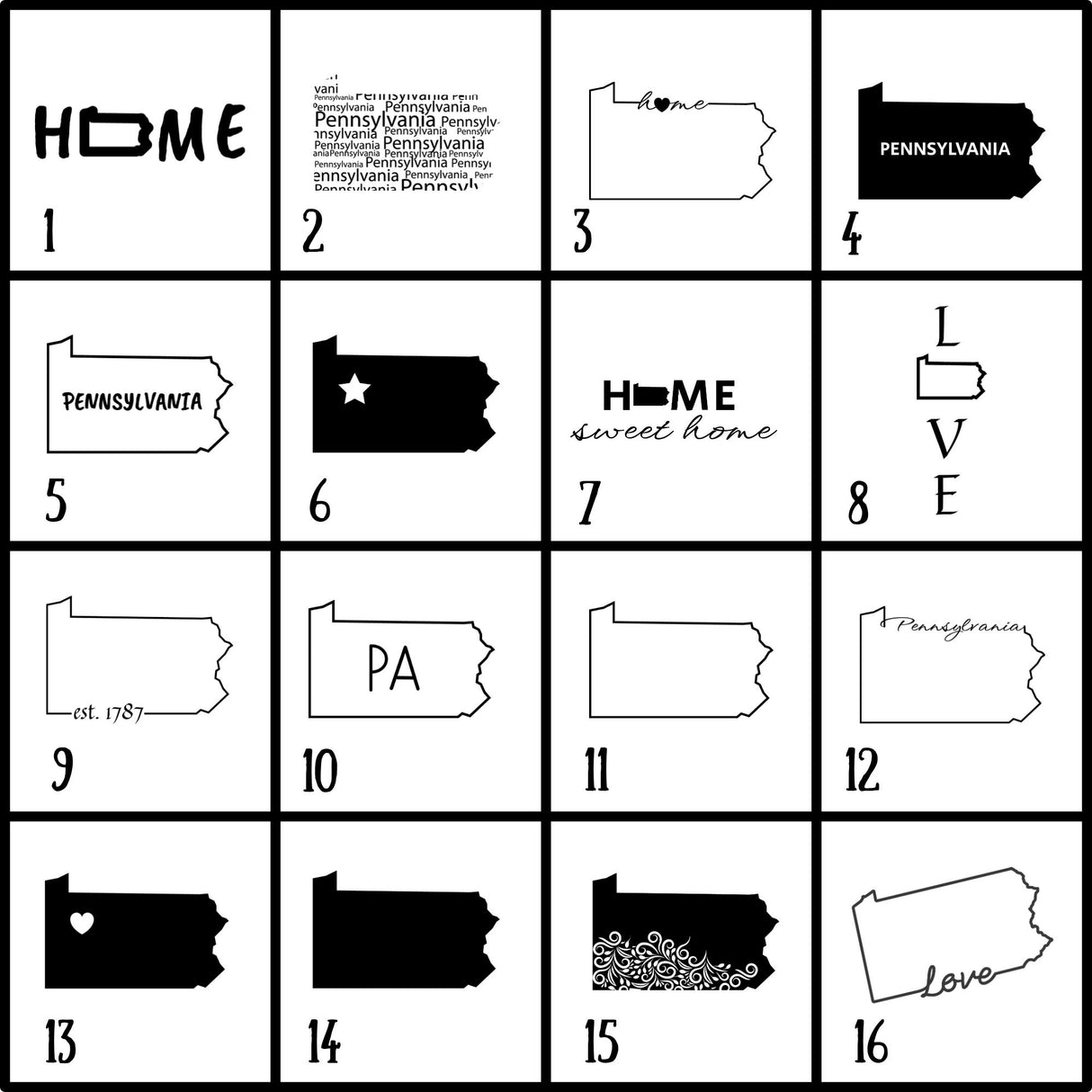 Pennsylvania Slate Coaster Set – Engraved Natural Stone (Set of 4)