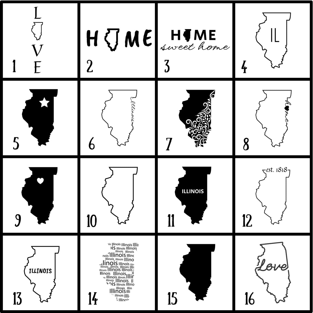 Illinois Slate Coaster Set – Engraved Natural Stone (Set of 4)