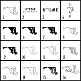 Maryland Slate Coaster Set – Engraved Natural Stone (Set of 4)