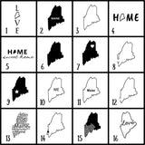 Maine Slate Coaster Set – Engraved Natural Stone (Set of 4)