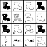 Louisiana Slate Coaster Set – Engraved Natural Stone (Set of 4)