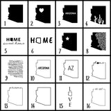 Arizona Slate Coaster Set – Engraved Natural Stone (Set of 4)