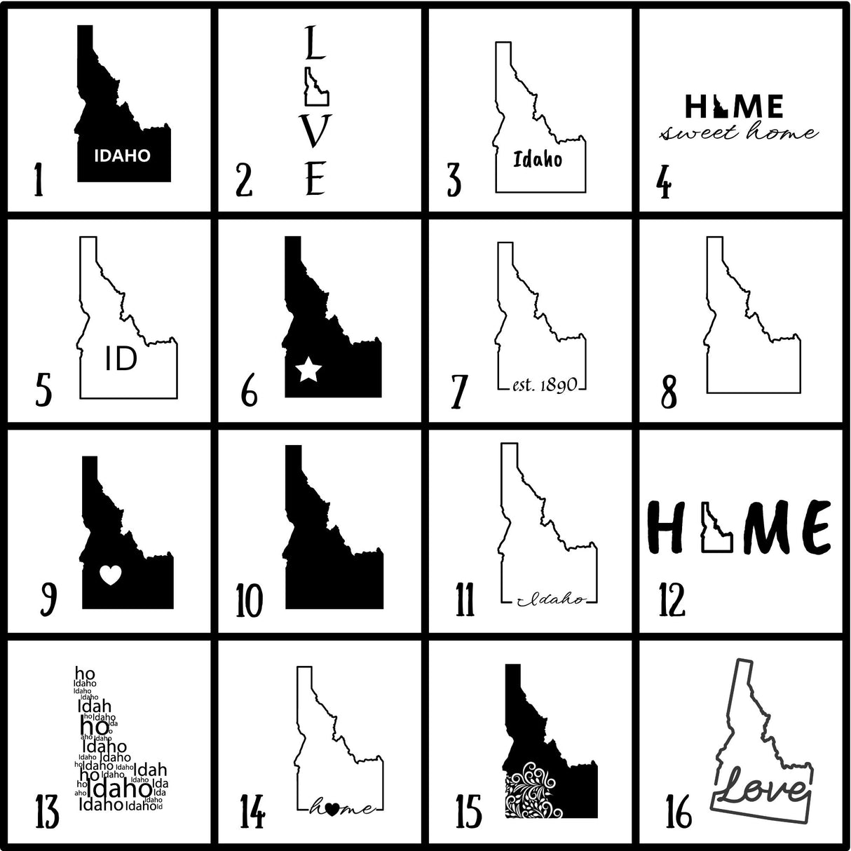 Idaho Slate Coaster Set – Engraved Natural Stone (Set of 4)