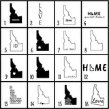 Idaho Slate Coaster Set – Engraved Natural Stone (Set of 4)