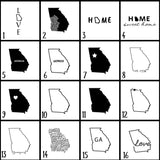 Georgia Slate Coaster Set – Engraved Natural Stone (Set of 4)