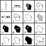 Wisconsin Slate Coaster Set – Engraved Natural Stone (Set of 4)