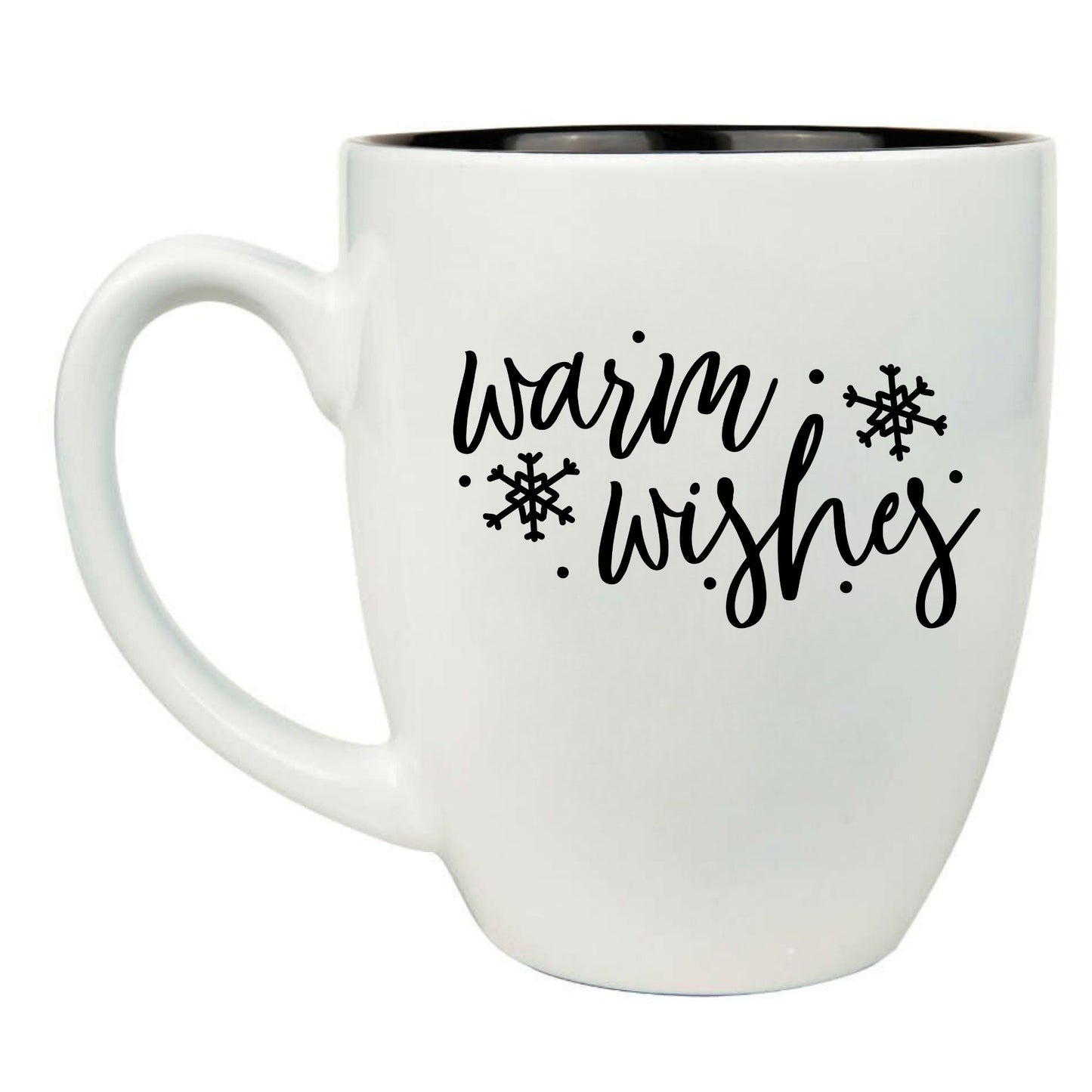 Warm Wishes 16 oz. White Ceramic Bistro Coffee Mug - Cozy Gift & Decor