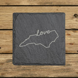 North Carolina Slate Coaster Set – Engraved Natural Stone (Set of 4)
