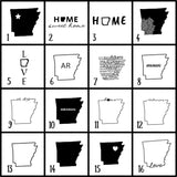 Arkansas Slate Coaster Set – Engraved Natural Stone (Set of 4)