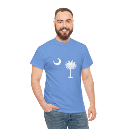 Adult Unisex South Carolina Flag T-Shirt with Palmetto Tree and Moon