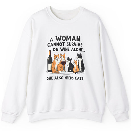 Funny Wine and Cats Sweatshirt