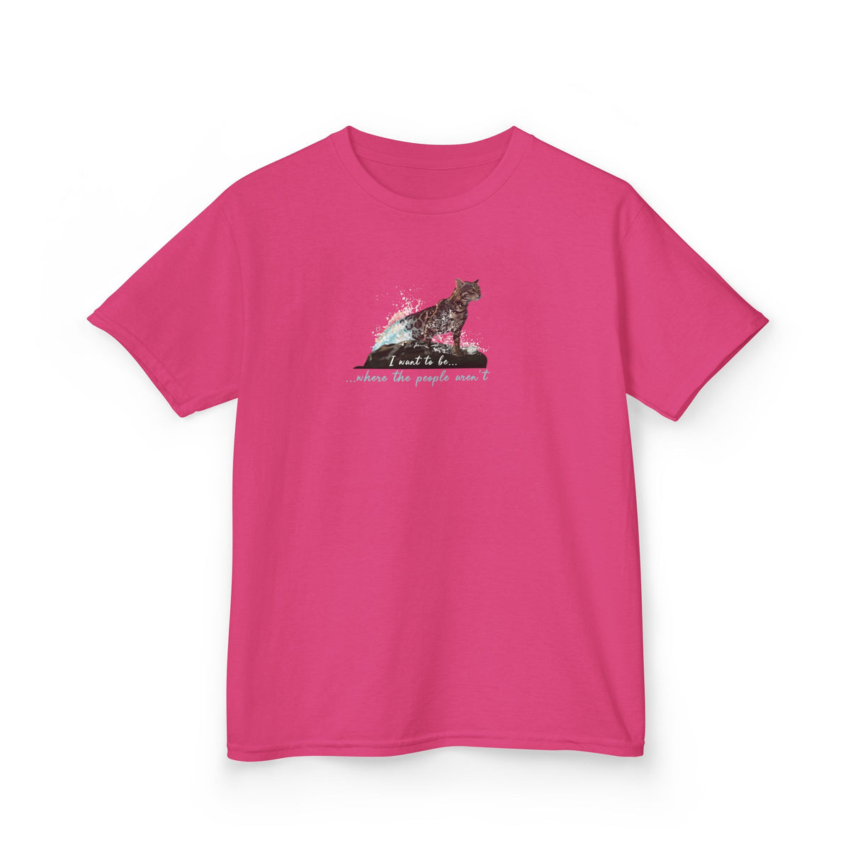 Kids Tee — "I Want to Be Where the People Aren't" Purrmaid Flounder Splash