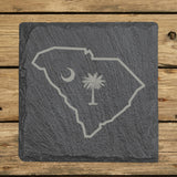 South Carolina Slate Coaster Set – Engraved Natural Stone (Set of 4)