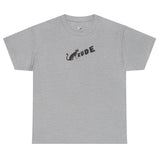 Flounder 'RUDE' Button Tee - Flounder the Eye-Rolling Cat T-Shirt, shown in Sport Grey