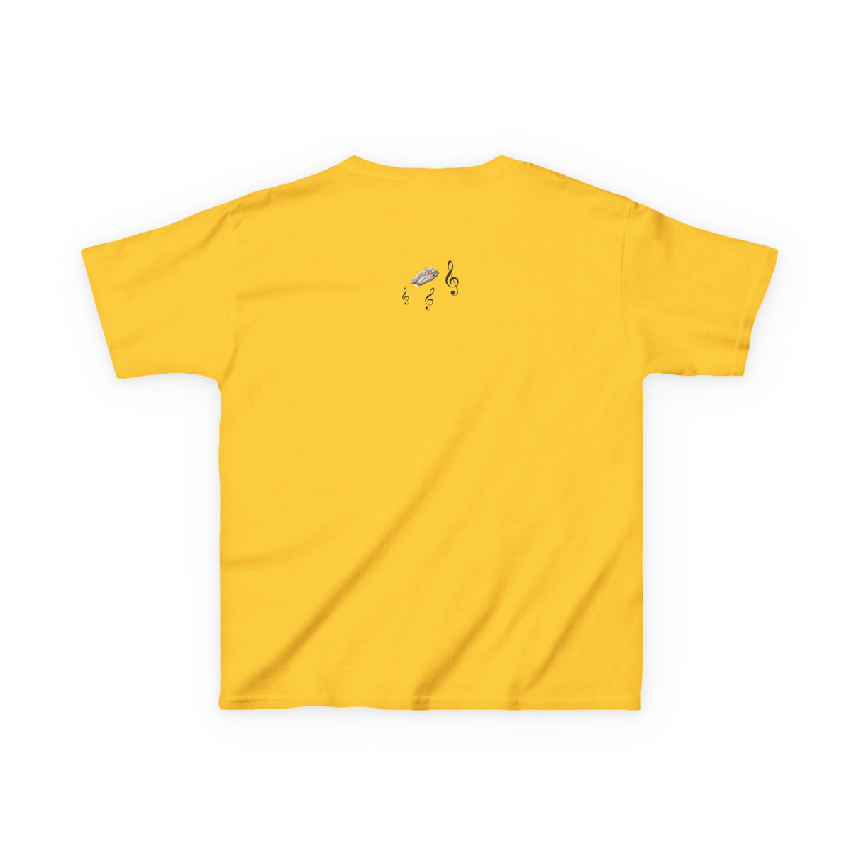 Kids Tee - Treble Maker Design Hand Drawn by Flounder's Mom, Nina Featuring Flounder the Purrmaid Playing Piano for Mouse Toy