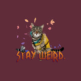 Flounder standing behind the words Stay Weird. 