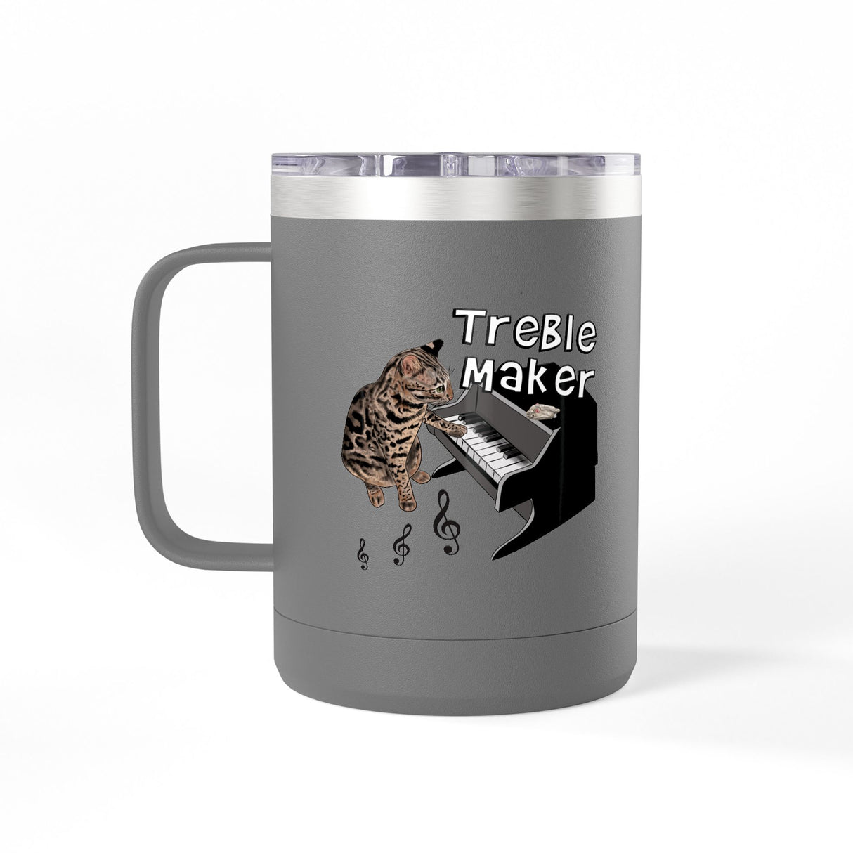 Coffee Mug Tumbler - Treble Maker Design Hand Drawn by Flounder's Mom, Nina