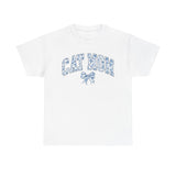 Blue Cat Mom Coquette Style Cotton Tee