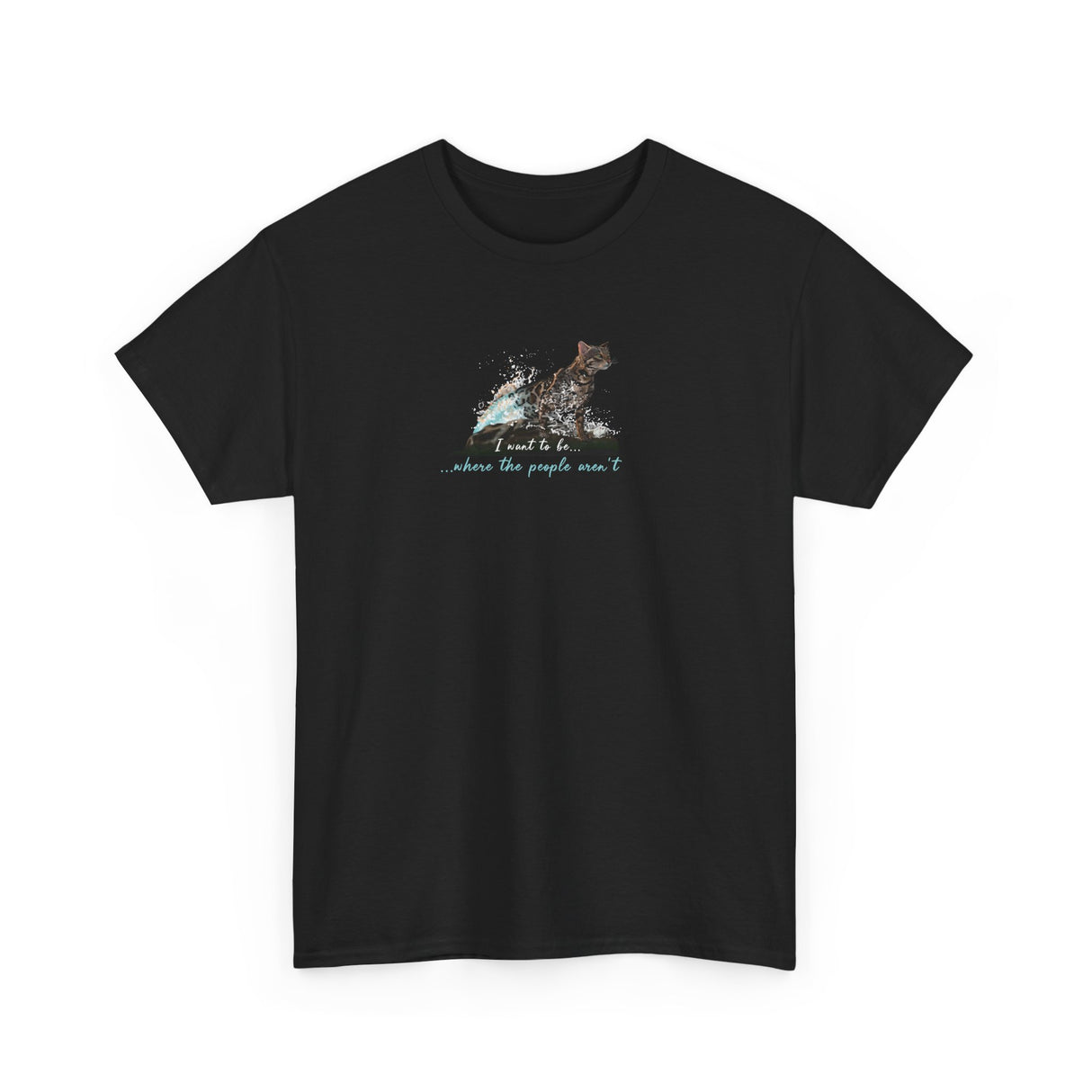 Purrmaid Flounder Cat T-Shirt — "I Want to Be Where the People Aren't"