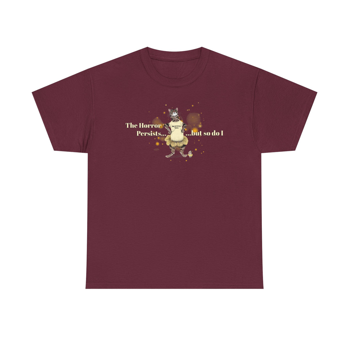 Unisex Heavy Cotton Tee - Bravery Tutu design featuring Flounder with Mouse Toy by her side