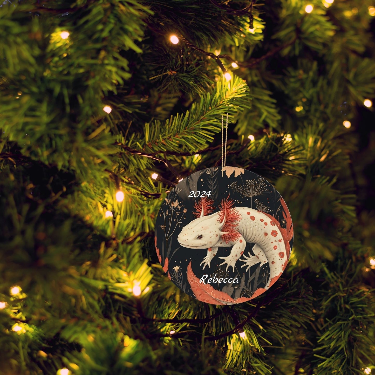 Personalized Axolotl Christmas Ornaments - Durable Ceramic Decoration