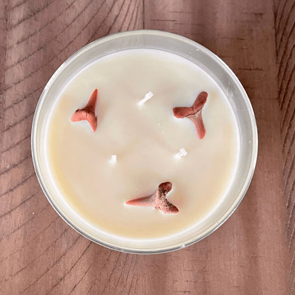 Shark Candle with Real Shark Teeth - shark tooth candle