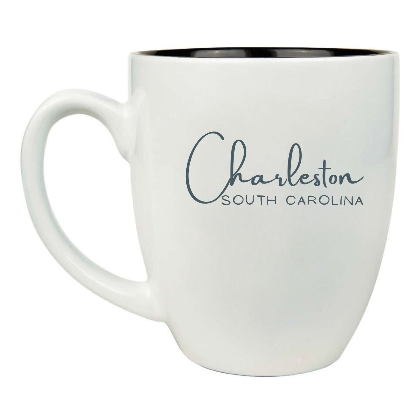 16 oz. White Ceramic Bistro Coffee Mug - Charleston, SC