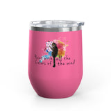Wine Tumbler — "Paint With All The Colors Of The Wind" Flounder the Purrcasso Artwork