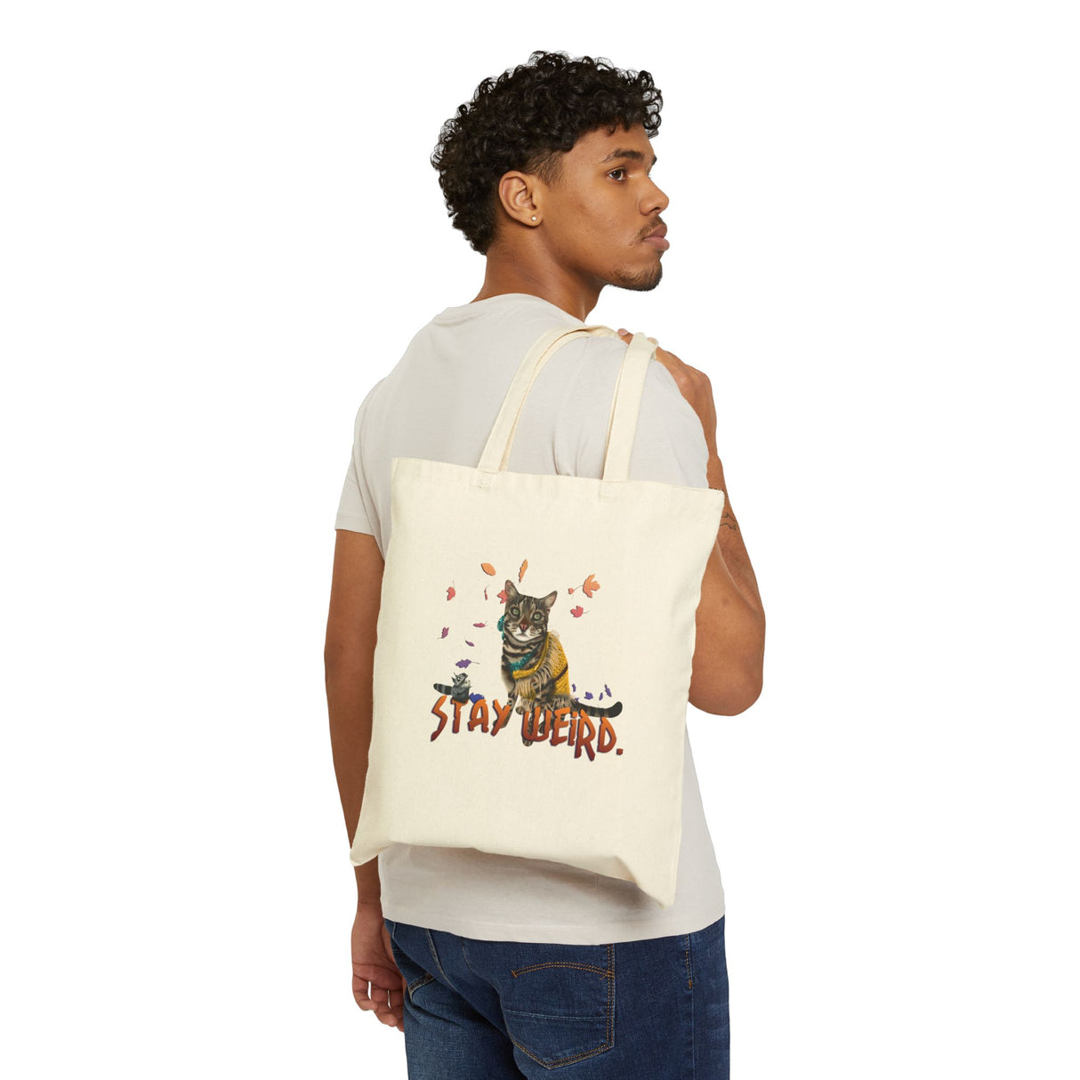 Stay Weird Flocahontas Tote Bag — Hand-Drawn Character Canvas Tote