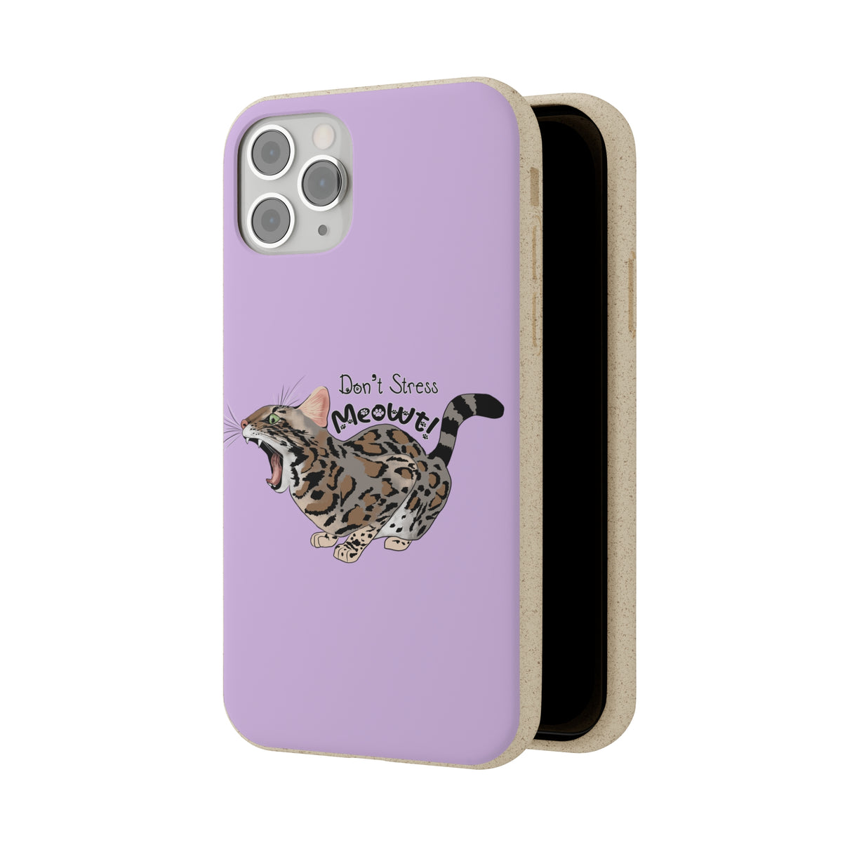 Flounder Cat - Don't Stress Meowt Biodegradable Phone Case – Eco-Friendly & Stylish