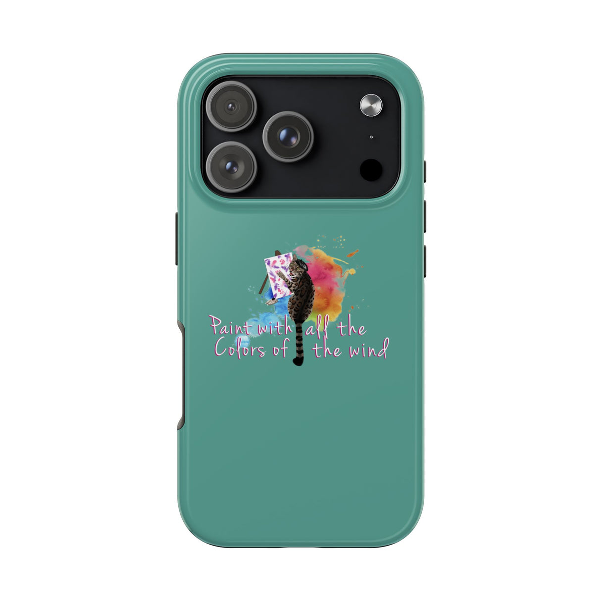 Tough Phone Case — "paint with all the colors of the wind" Flounder the Purrcasso Art