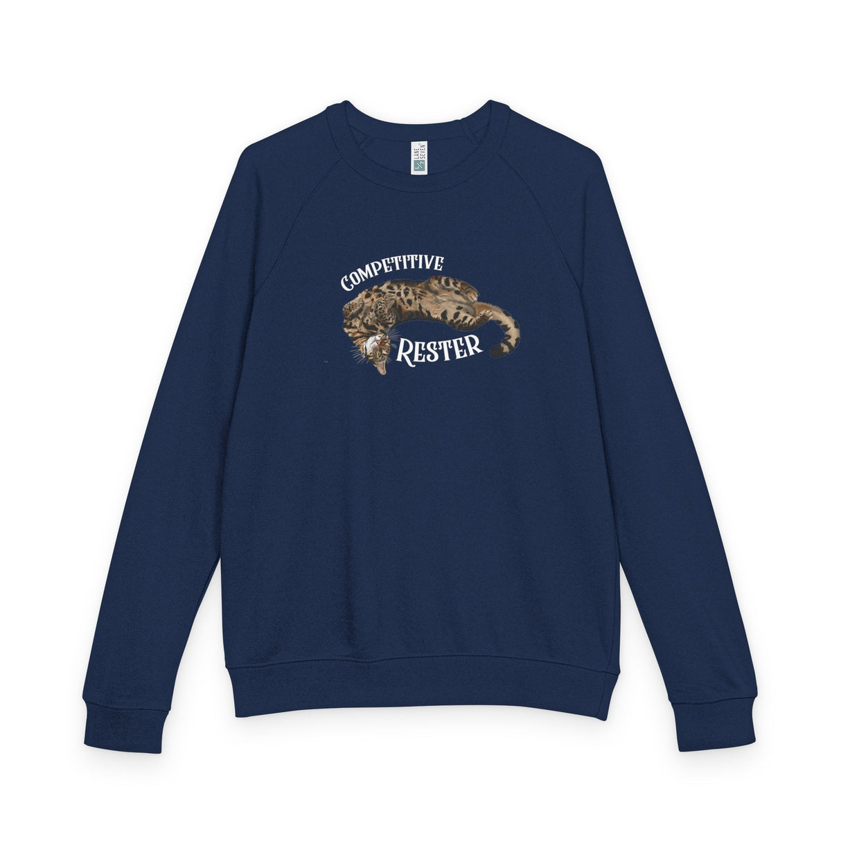 Competitive Rester Raglan Crewneck — Flounder 'Trying to Rest' Graphic