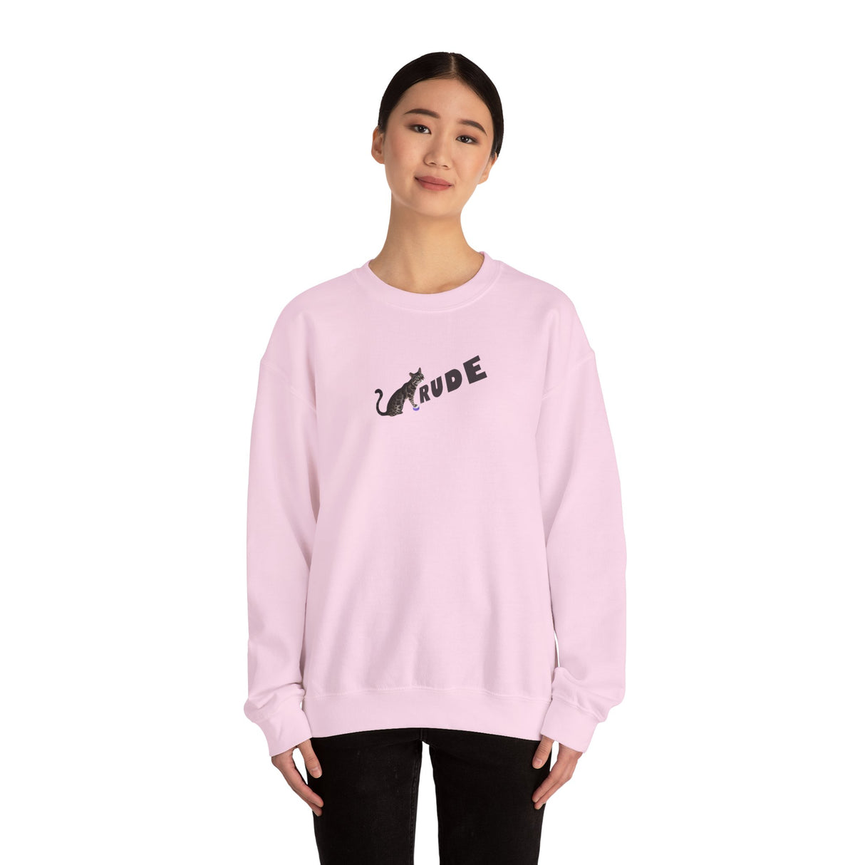 Flounder 'RUDE' Button Sweatshirt — Hand-Drawn Flounder Design