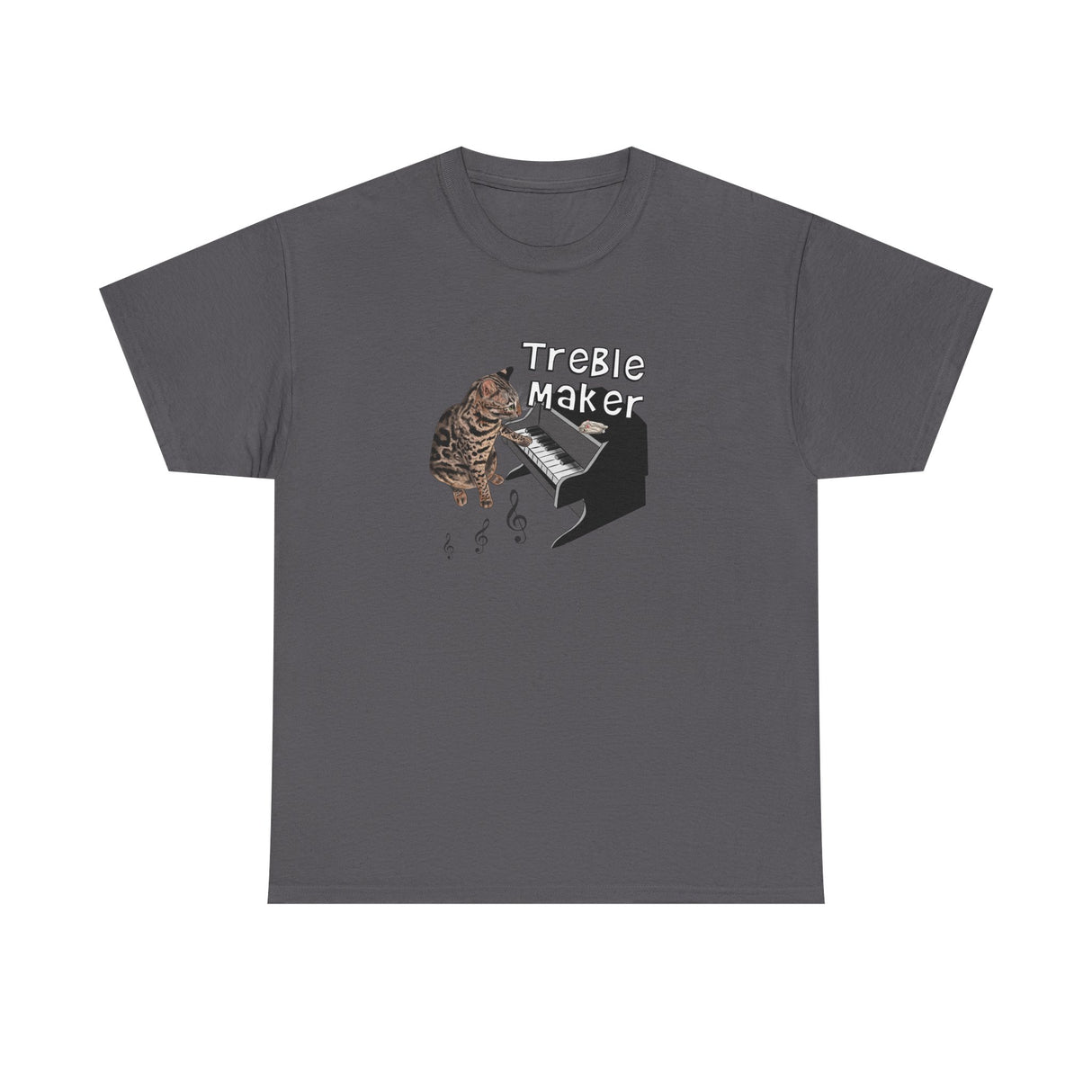 T-Shirt Treble Maker featuring Flounder the Purrmaid Playing Piano Design