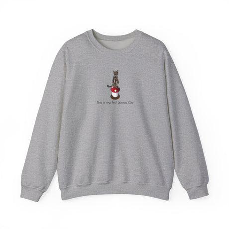 This is my Red Spores Car Unisex Heavy Blend Crewneck Sweatshirt featuring Flounder and Mouse Toy