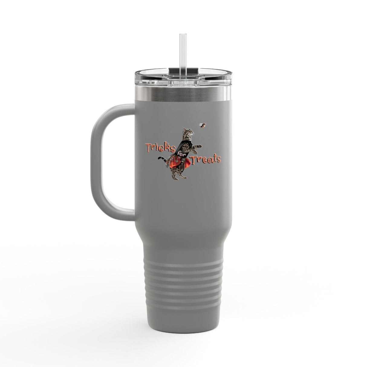 Insulated Travel Mug — "Tricks for Treats" Flounder Halloween Ballet Design