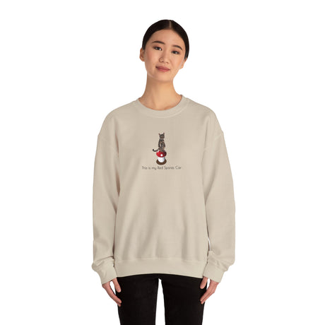 This is my Red Spores Car Unisex Heavy Blend Crewneck Sweatshirt featuring Flounder and Mouse Toy