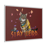 Stay Weird Matte Canvas Print — Flocahontas & Mouse Toy (Framed)