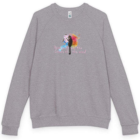 Paint With All The Colors Purrcasso raglan crewneck - Graphite Heather