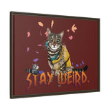 Stay Weird Matte Canvas Print — Flocahontas & Mouse Toy (Framed)