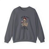 Funny Skelton Wine Crewneck Sweatshirt