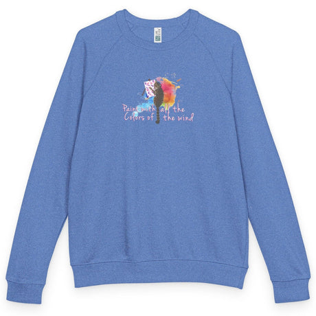 Paint With All The Colors Purrcasso raglan crewneck - Heather Royal