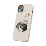 Phone case - Treble Maker Hand Drawn Design by Flounder's Mom, Nina Featuring Flounder the Purrmaid Playing Piano for Mouse Toy