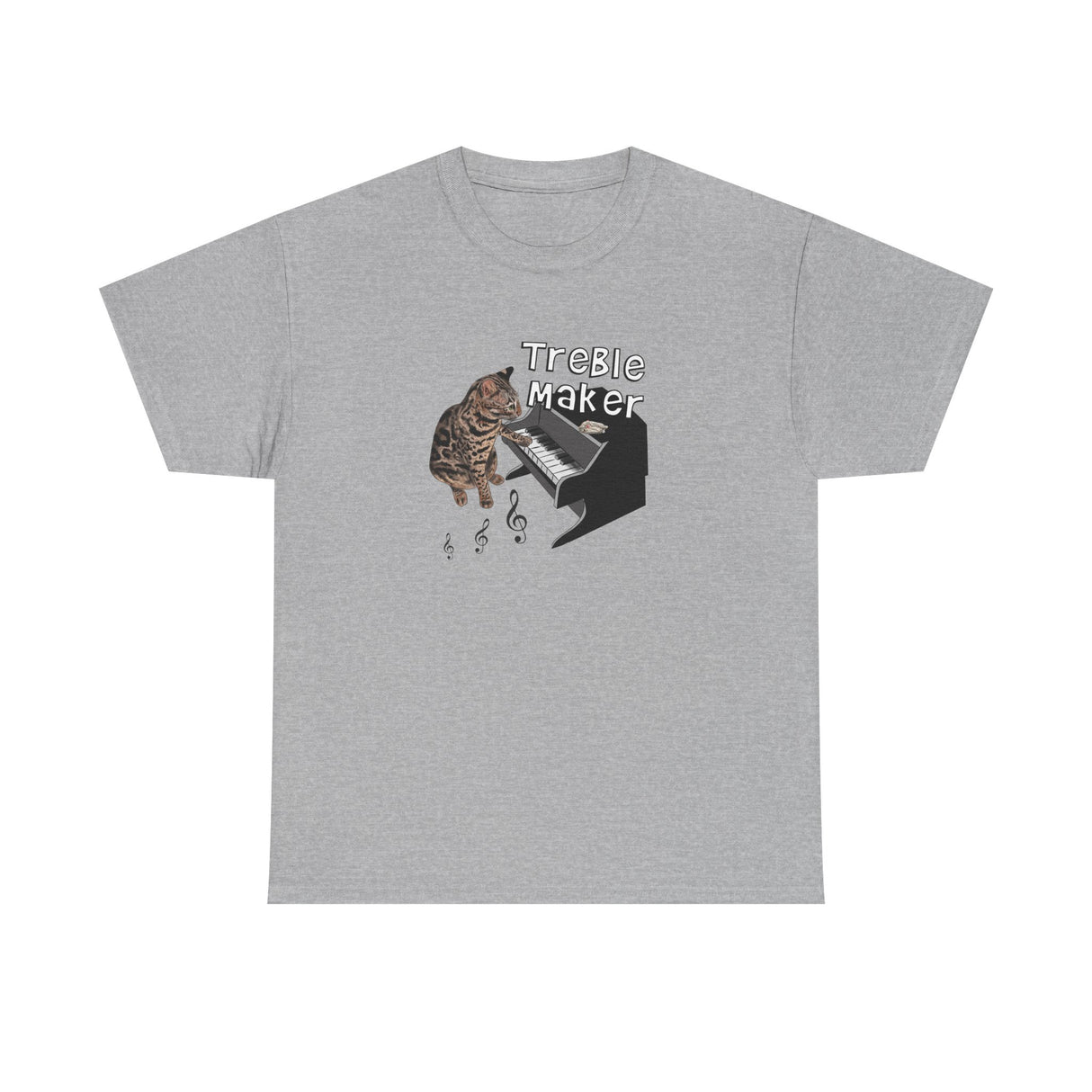 T-Shirt Treble Maker featuring Flounder the Purrmaid Playing Piano Design