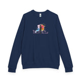 Paint With All The Colors Raglan Crewneck — Flounder the Purrcasso Artwork