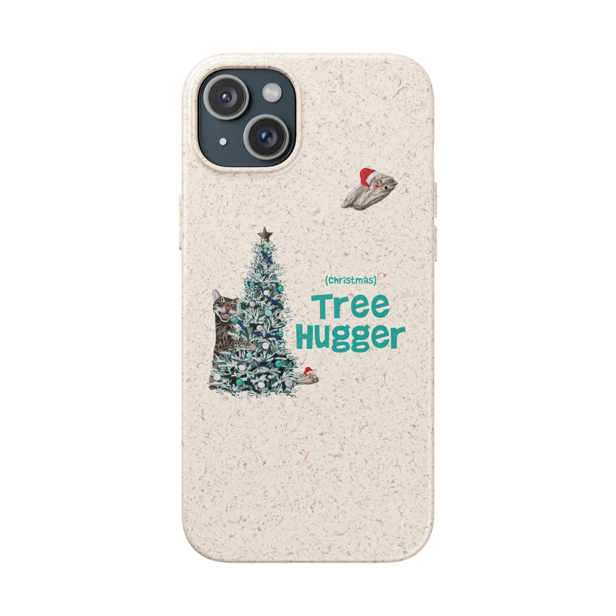 Phone Case with Christmas Tree Hugger Design