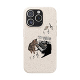 Phone case - Treble Maker Hand Drawn Design by Flounder's Mom, Nina Featuring Flounder the Purrmaid Playing Piano for Mouse Toy