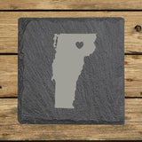 Vermont Slate Coaster Set – Engraved Natural Stone (Set of 4)